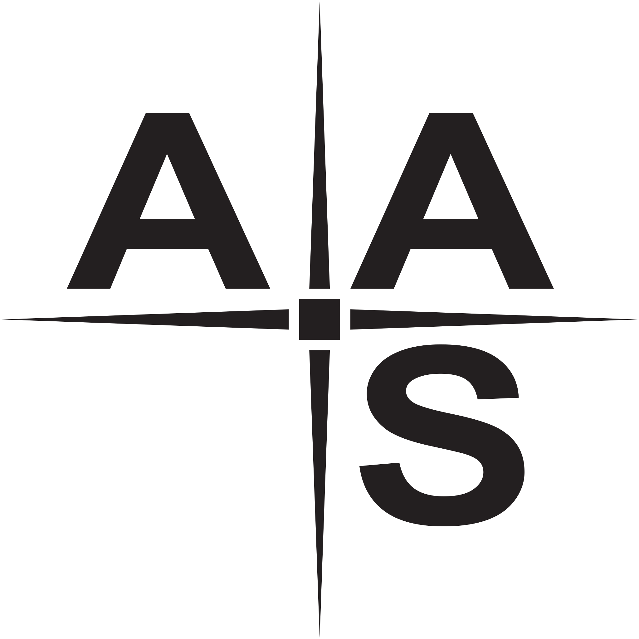 American Astronomical Society logo with A A S around star.